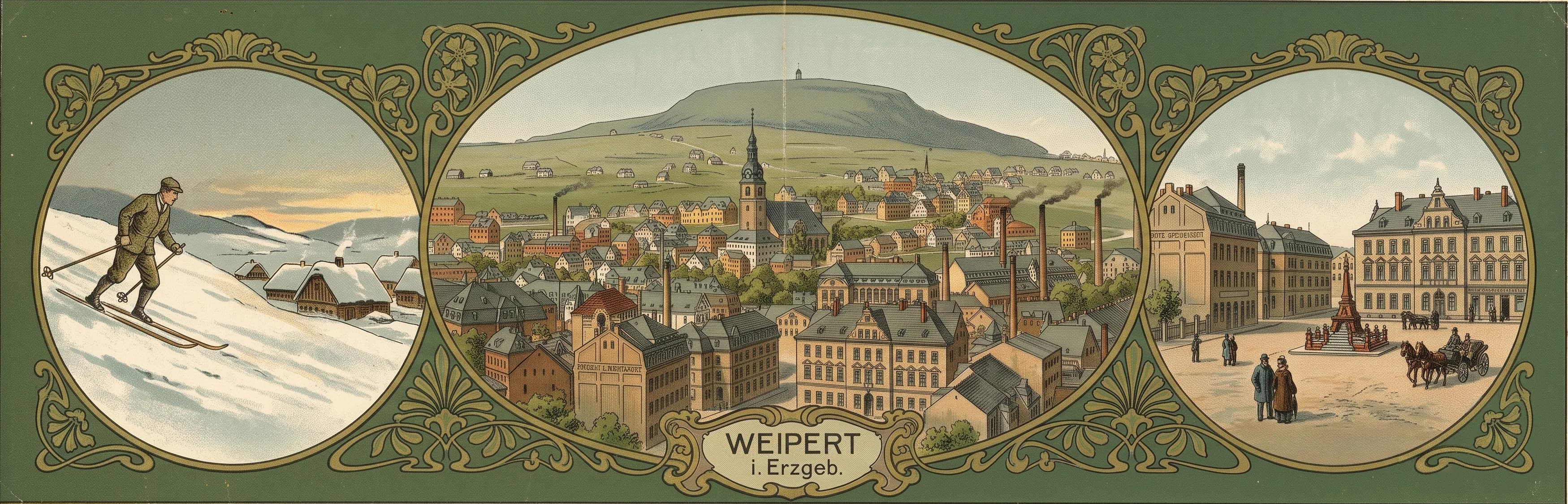 Weipert im Erzgebirge — historische Stadtansicht um 1905