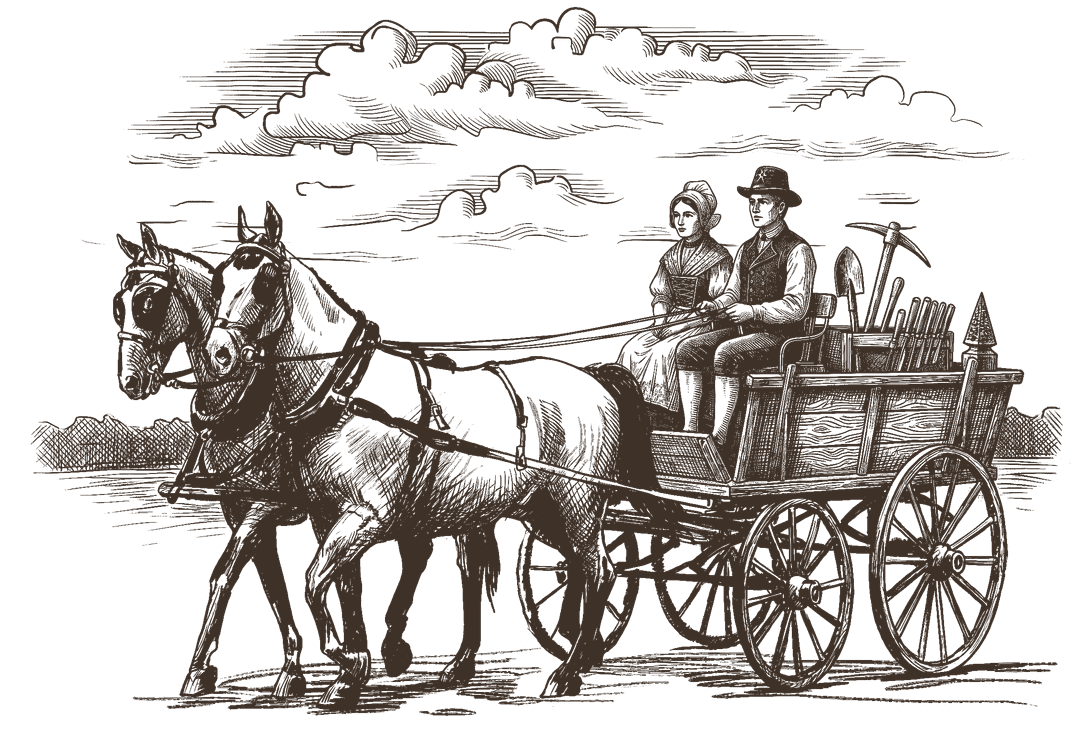 Pferd und Wagen im Erzgebirger Volksstil